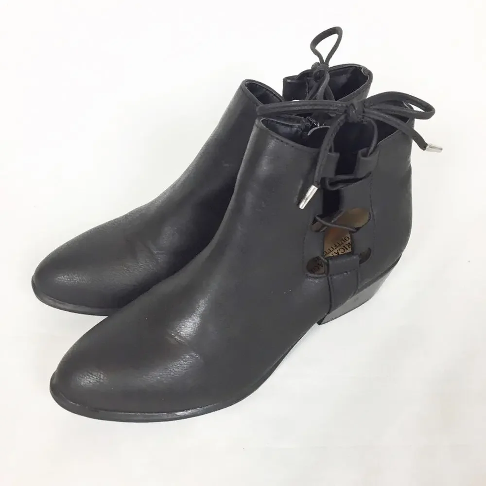 American Eagle Black Strappy Cutout Ankle booties Sz 6